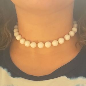 Rare vintage Castlecliff pink and white choker necklace